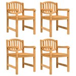 vidaXL Chaises de jardin lot de 4 58x59x88 cm bois de teck solide