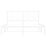 vidaXL Cadre de lit métal avec tête de lit blanc 135x190 cm