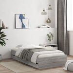 vidaXL Cadre de lit avec tiroirs sans matelas sonoma gris 90x190 cm