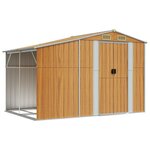 vidaXL Abri de jardin marron clair 277x192 5x179 cm acier galvanisé