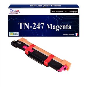 T3AZUR - Toner compatible avec Brother TN247 Magenta pour Brother HL-L3270CDW HL-L3280CDW Noire - 3 000 pages - T3AZUR