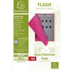 Paquet de 100 sous-chemises Flash 80 Orange EXACOMPTA
