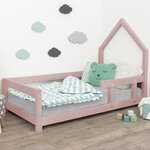 Lit cabane enfant POPPI 120 x 200 rose pastel 1