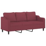 vidaXL Ensemble de canapés 2 Pièces avec coussins Rouge bordeaux Tissu