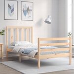 vidaXL Cadre de lit avec tête de lit 90x200 cm bois massif