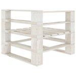 vidaXL Canapé palette à 4 places de jardin Blanc Bois