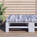 vidaXL Coussin de palette motif à carreaux gris 70x70x12 cm tissu