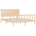 vidaXL Cadre de lit avec tête de lit 160x200 cm bois massif