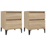 vidaXL Tables de chevet 2 Pièces Chêne sonoma 40x35x50 cm
