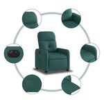 vidaXL Fauteuil inclinable électrique Vert foncé Tissu