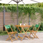 vidaXL Ensemble de bistro 3 Pièces motif de feuilles tissu et bois massif