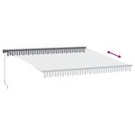 vidaXL Auvent manuel rétractable avec LED anthracite blanc 400x350 cm