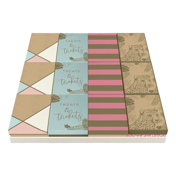 Set de 12 boîtes cadeaux 'Wild day' assorties 8 5x11 5x5 8cm CLAIREFONTAINE