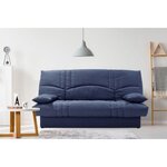Clic clac 3 places THELMA - Tissu Soro bleu foncé - Couchage 125 x 190 cm - 190 x 92 x 96 cm