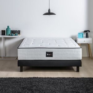 Ensemble sommier + matelas bois massif 160 x 200 cm