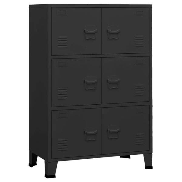 vidaXL Coffre de rangement industriel Noir 75x40x115 cm Métal