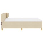 Lit Box Spring avec Matelas Crème 160x200 cm en Tissu