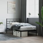 vidaXL Cadre de lit métal avec tête de lit noir 107x203 cm