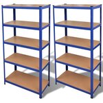 vidaXL Étagère de rangement 2 Pièces Bleu