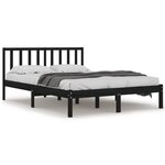 vidaXL Cadre de lit Noir Bois de pin massif 200x200 cm
