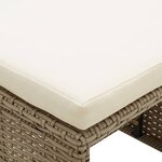 vidaXL Tabourets de jardin 4 Pièces avec coussins Résine tressée Beige