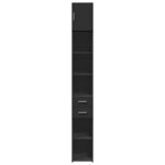 vidaXL Armoire de rangement mince noir 30x42 5x225cm bois d'ingénierie