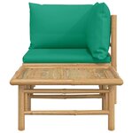 vidaXL Salon de jardin 2 Pièces avec coussins vert bambou