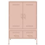 vidaXL Buffet haut rose 68x39x101 5 cm acier laminé à froid