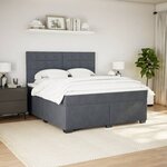 vidaXL Sommier à lattes de lit et matelas Gris foncé 180x200cm Velours