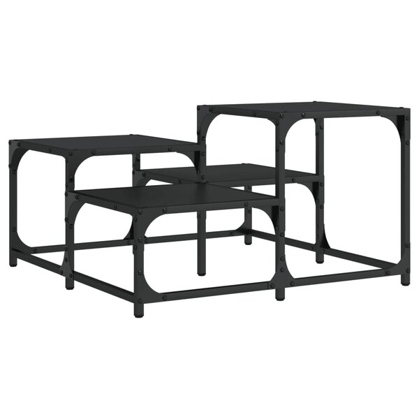 vidaXL Table basse noir 68x68x40 cm bois d'ingénierie