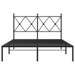 vidaXL Cadre de lit métal avec tête de lit noir 120x190 cm