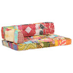 vidaXL Coussin de canapé palette Multicolore Tissu Patchwork