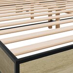 vidaXL Cadre de lit chêne sonoma 180x200 cm bois d'ingénierie et métal