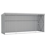 vidaXL Abri de jardin mural Gris 118x382x178 cm Acier galvanisé