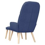 vidaXL Chaise de relaxation avec tabouret Bleu Tissu
