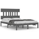 vidaXL Cadre de lit Gris Bois massif 200x200 cm