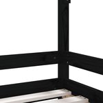 vidaXL Cadre de lit pour enfant noir 80x160 cm bois de pin massif