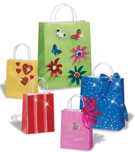 Paquet de 7 Sacs Cadeau 180 x 80 x 210 mm Assortis FOLIA