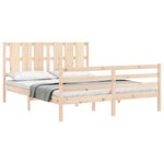 vidaXL Cadre de lit avec tête de lit 160x200 cm bois massif