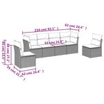 vidaXL Salon de jardin 6 Pièces avec coussins noir résine tressée