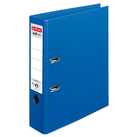 Classeur à levier maX.file Protect Plus Polypro Int / Ext Dos de 80 mm Bleu HERLITZ