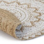 vidaXL Tapis de sol Jute tressée imprimée 240 cm Rond