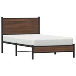 vidaXL Cadre de lit en métal avec tête de lit chêne marron 107x203 cm