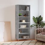 vidaXL Buffet gris béton 69 5x32 5x180 cm bois d'ingénierie