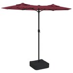 vidaXL Parasol à double tête avec LED rouge bordeaux 316x240 cm