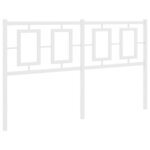 vidaXL Tête de lit métal blanc 135 cm