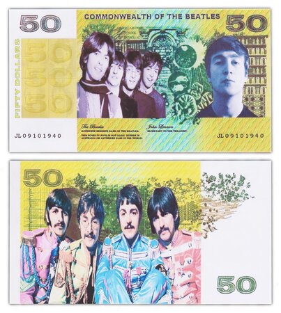 Billet de Collection 50 Dollars - Commonwealth of Beatles - Neuf
