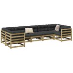 vidaXL Salon de jardin 7 Pièces avec coussins bois de pin imprégné