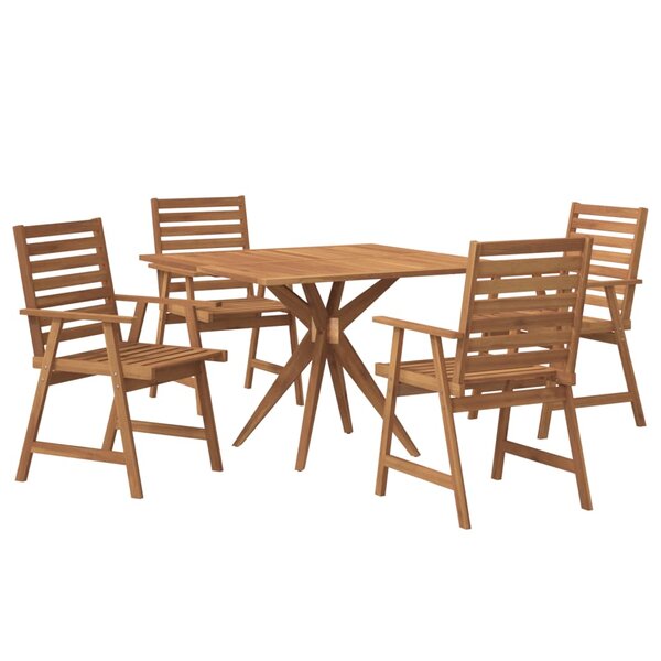vidaXL Ensemble à manger de jardin 5 Pièces Bois d'acacia solide