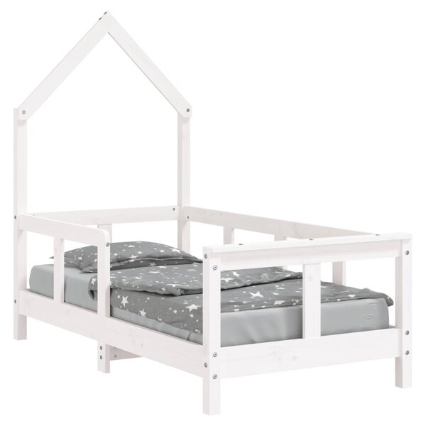vidaXL Cadre de lit pour enfant blanc 70x140 cm bois de pin massif